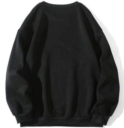 Black Elegance: High-Quality Plain Soft and Warm Sweatshirt for Men/Women