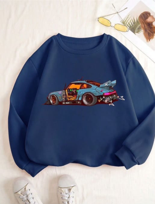 Classic Car Printed Sweatshirt - High-Quality, Cozy, and Timeless