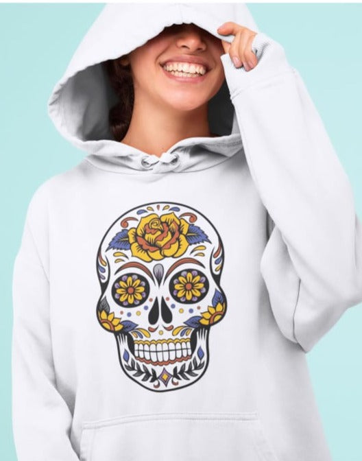 Stylish Skull Print Pullover Hoodie - High-Quality, Warmth, and Comfort