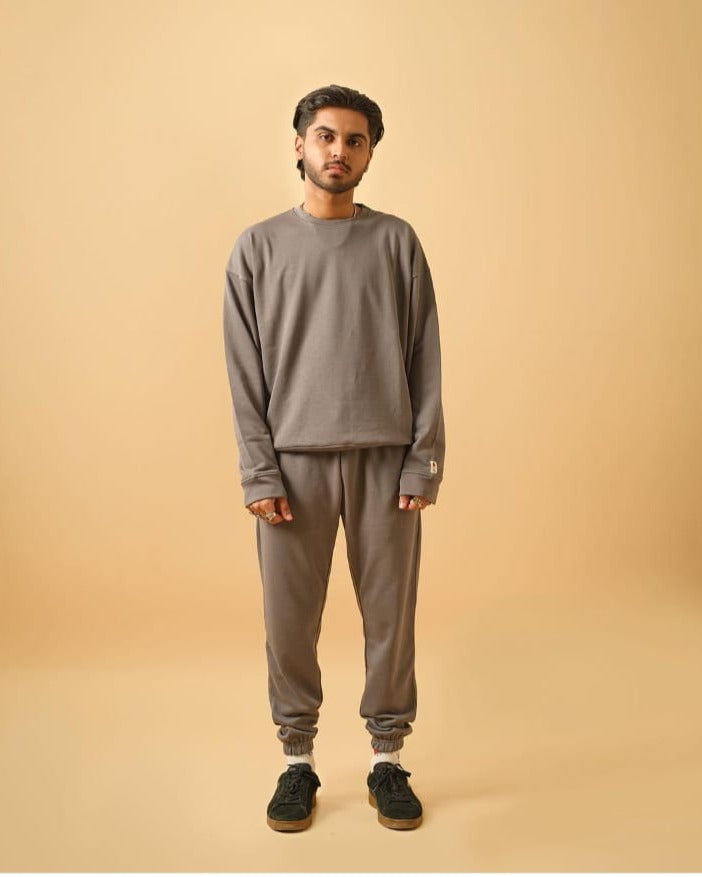 Plain Sweatshirt and Pajama Set - High-Quality Comfort