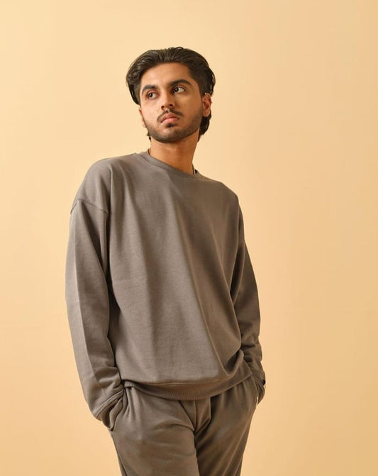 Plain Sweatshirt and Pajama Set - High-Quality Comfort